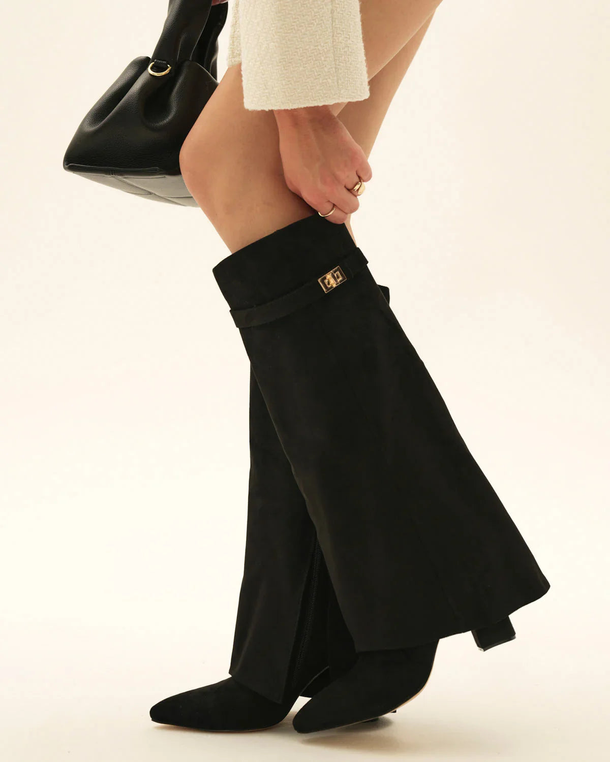 Wildleder-Stiefel in Kniehöhe