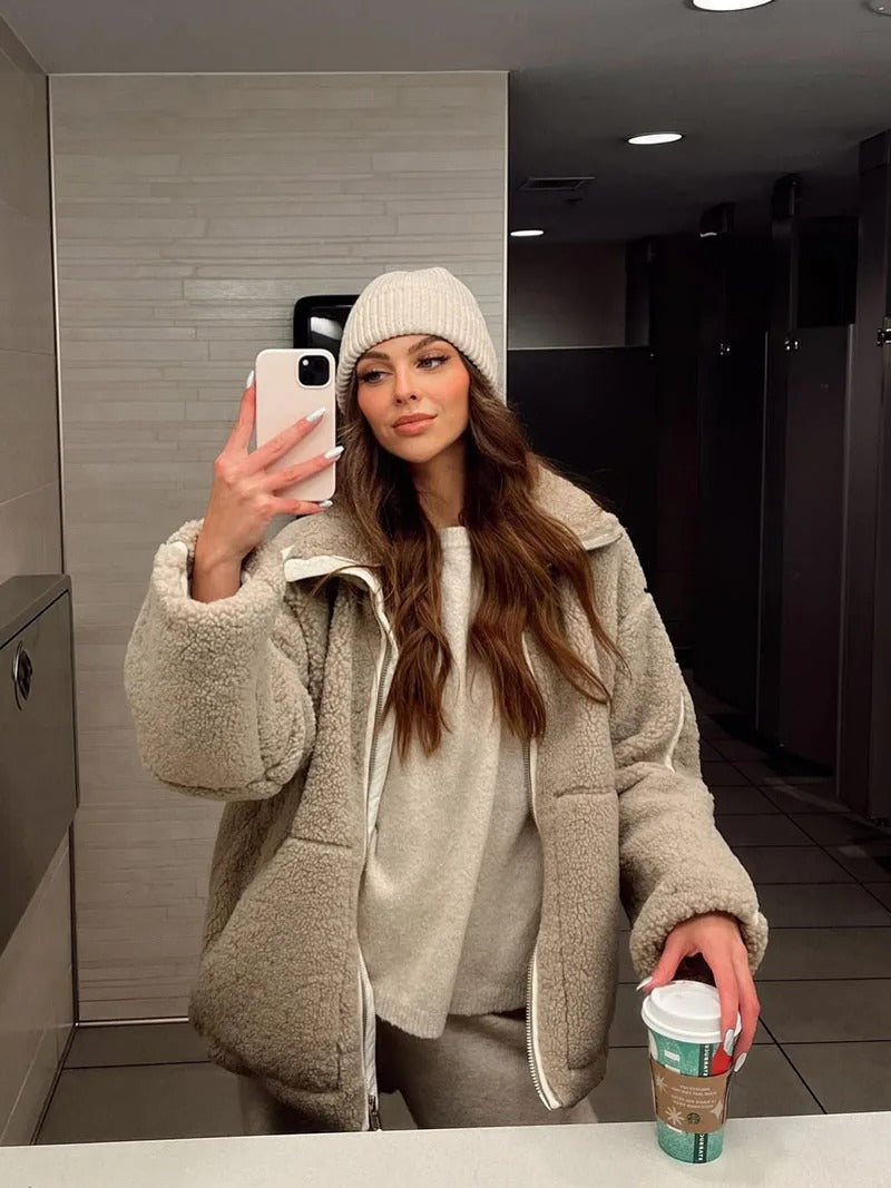 NOIR & ROSE |  Oversized warme Fleece-Jacke